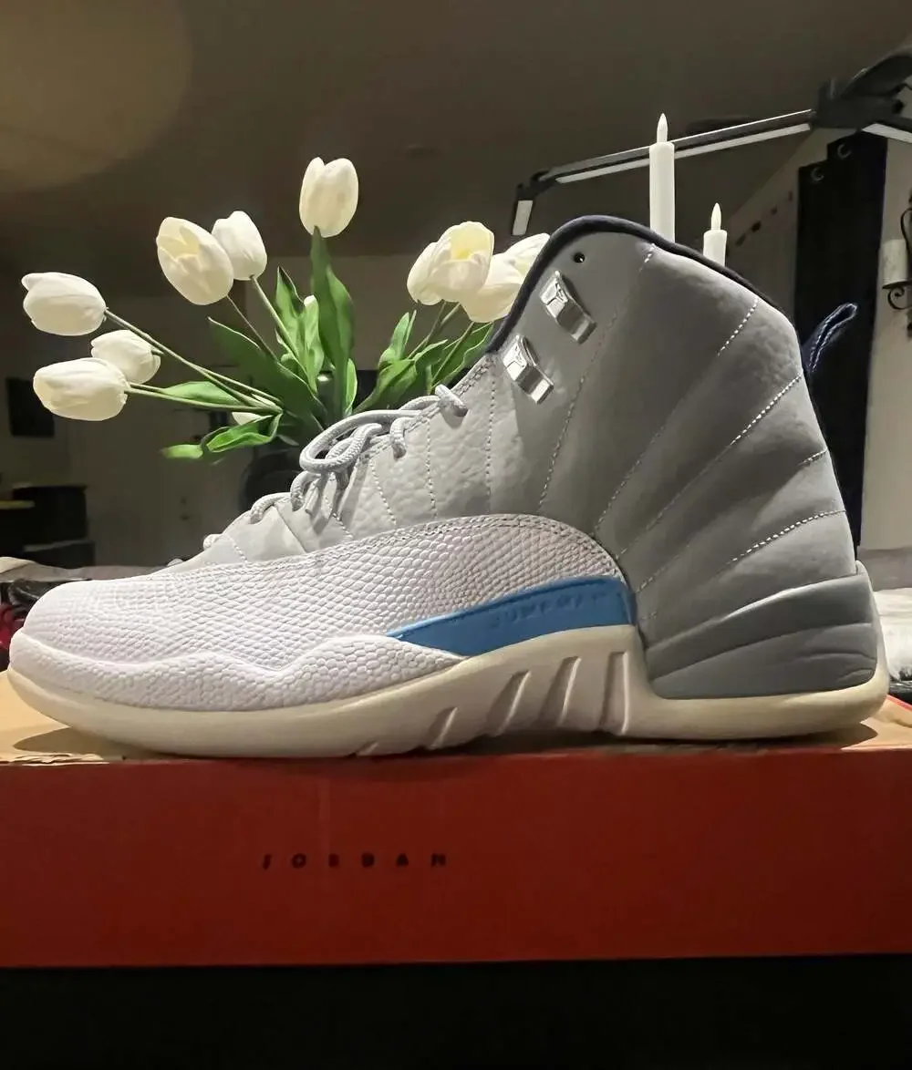 Air Jordan 12 Retro Wolf Grey/University Blue-White-Midnight Navy